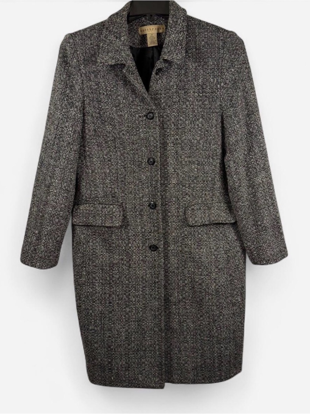 Apostrophe Gray Tweed Pea Coat size:14